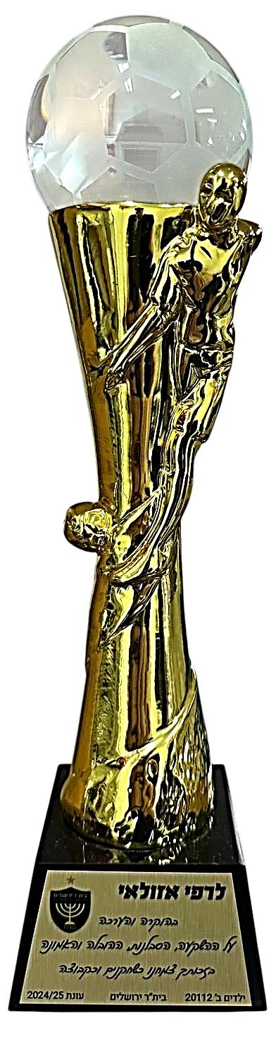 מגן קריסטל רזין כדורגל — זהב/כסף (MCF1000)